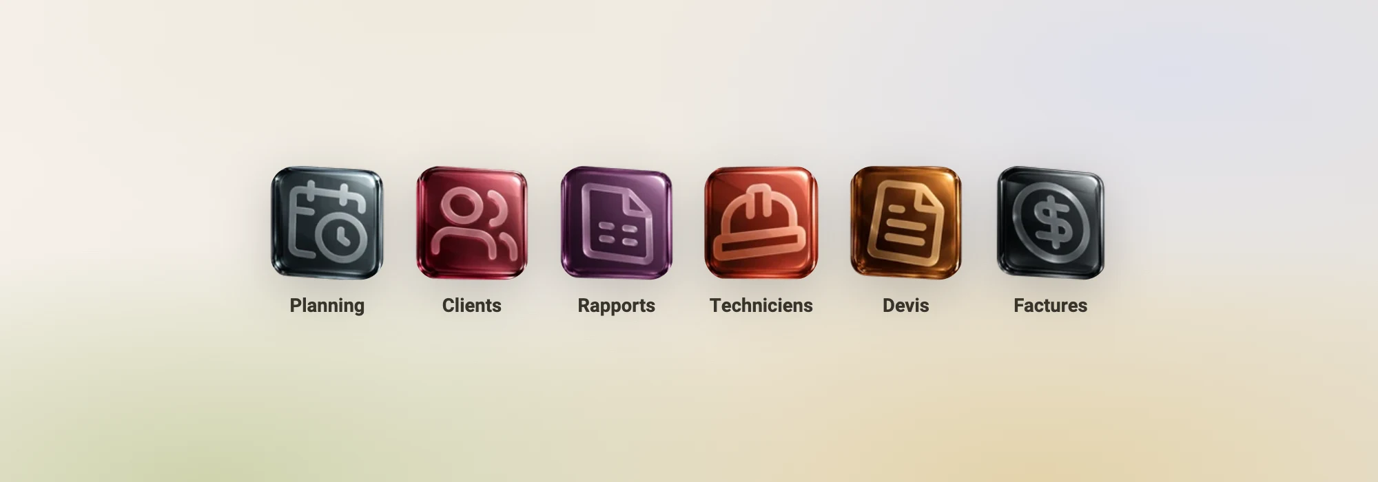 Planning, clients, rapports, techniciens, devis et factures dans Atlas
