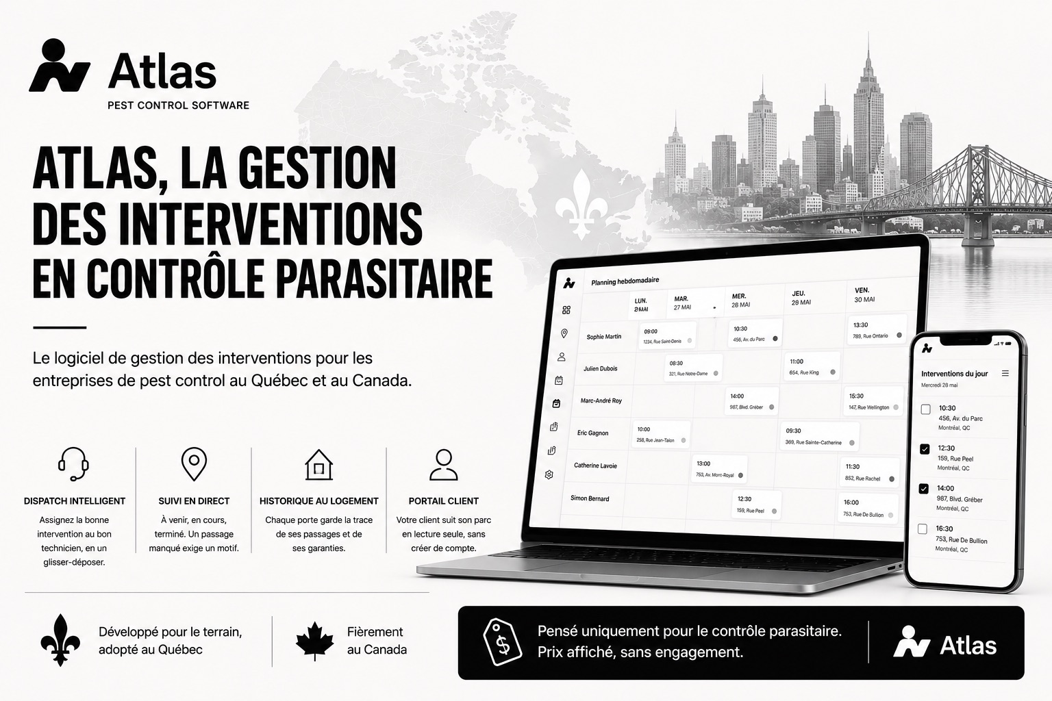 Le meilleur logiciel d'extermination au Québec en 2026